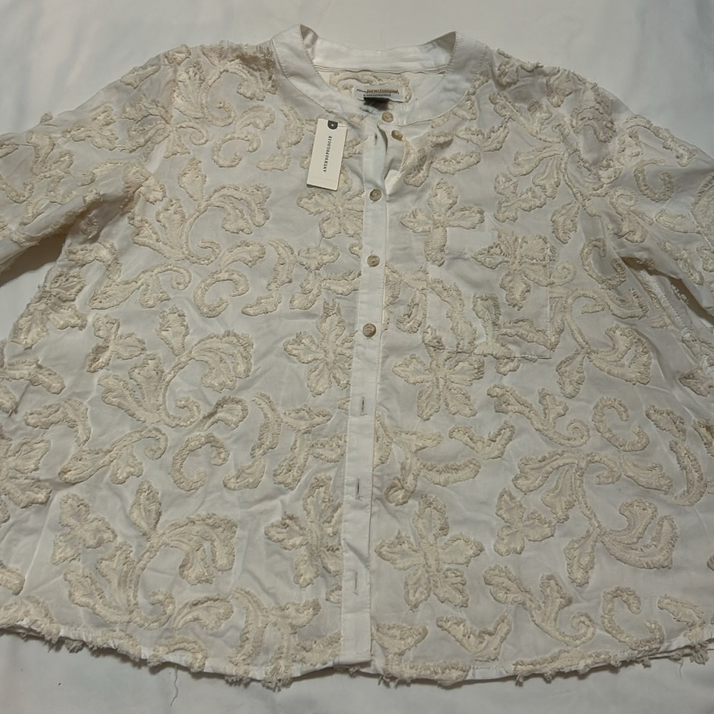 Pilcro and the Letterpess By Anthropologie Embroidered Button Down Shirt S NWT